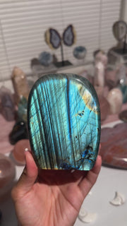 Stripy Teal Blue Labradorite Freeform - 75