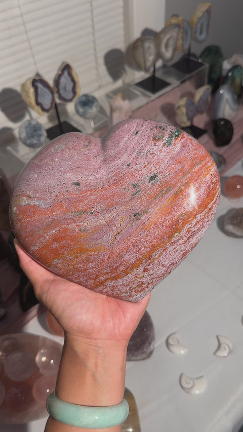 5lb Strawberry Mauve XL Sea Jasper Heart - 222