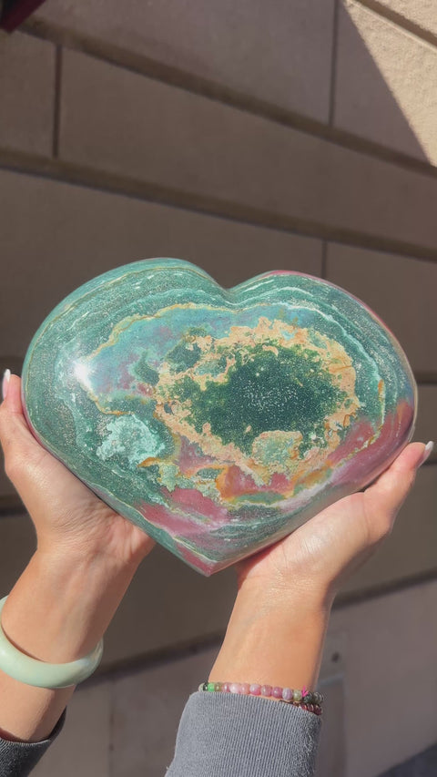 11.6 lbs. XL Sea Jasper Heart - 444