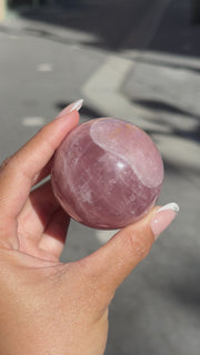 Dark Pink Rose Quartz Sphere - 26