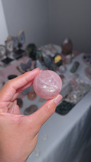 Shimmery Rose Quartz Sphere - 19