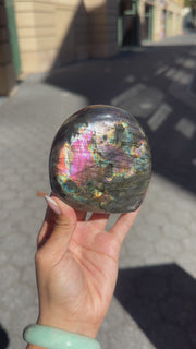 Pink and Rainbow Labradorite Freeform - 55