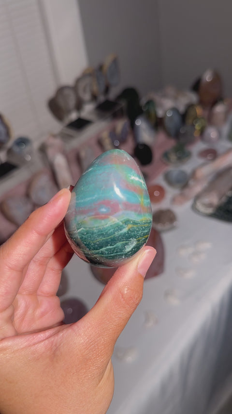 Colorful Rainbow Sea Jasper Egg - 24