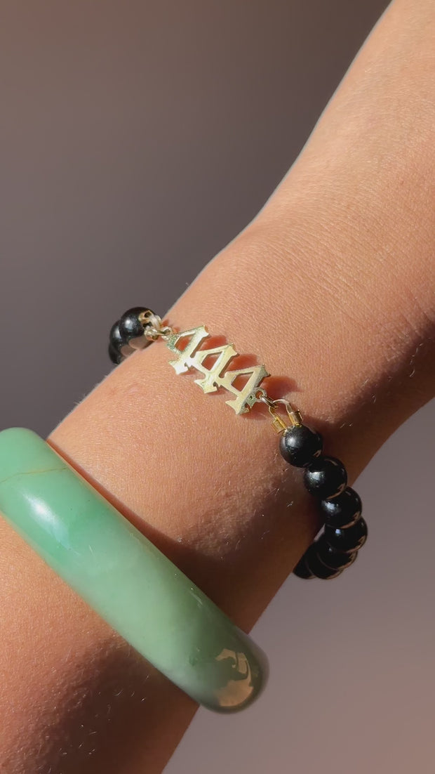 Black Tourmaline Angel Number Bracelet