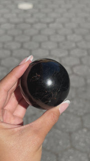 High Shine Black Tourmaline Sphere - 38
