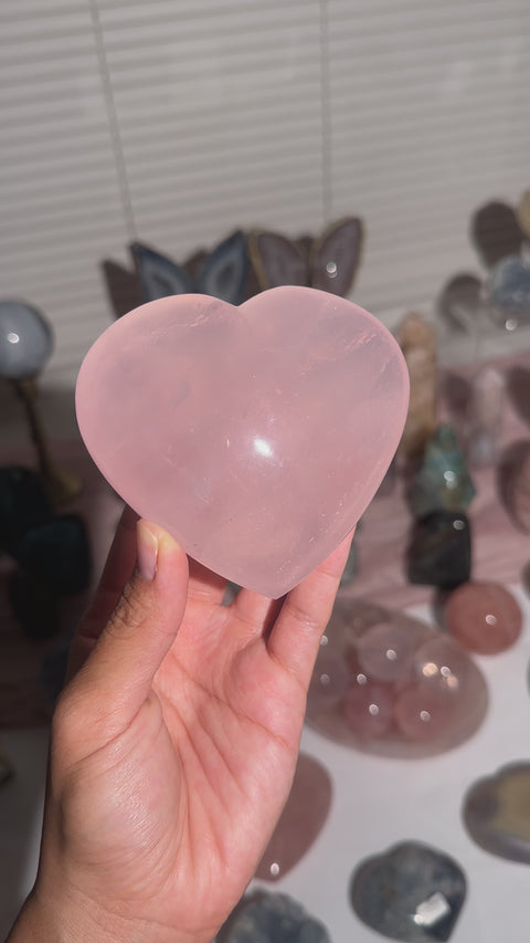 Gemmy Glitter Rose Quartz Heart - 45