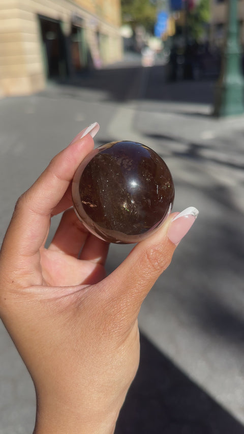 Smoky Quartz Sphere w/ Rainbows - 25