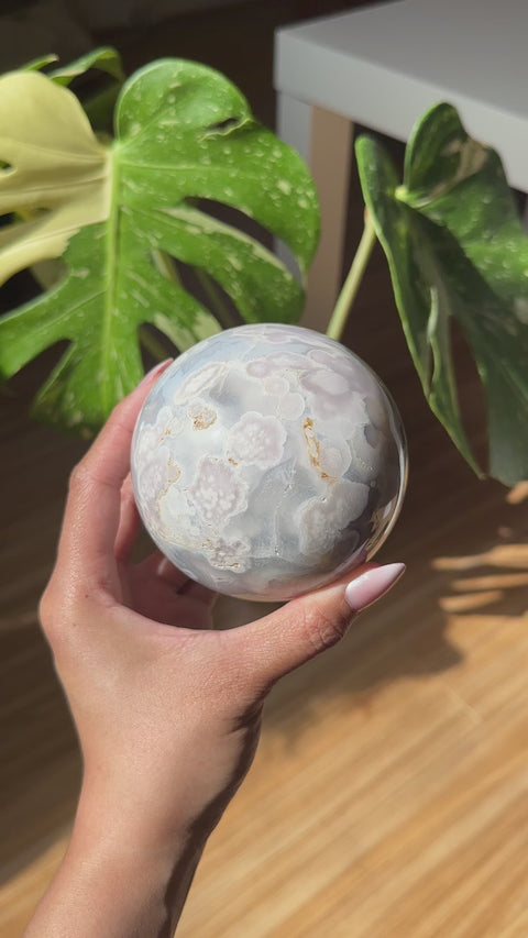 Flower Agate Sphere - (I)