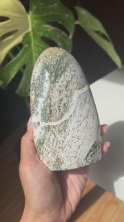 Green Orb Sea Jasper Freeform - (B)