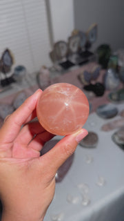 Peachy Pink Star Rose Quartz Sphere - 26
