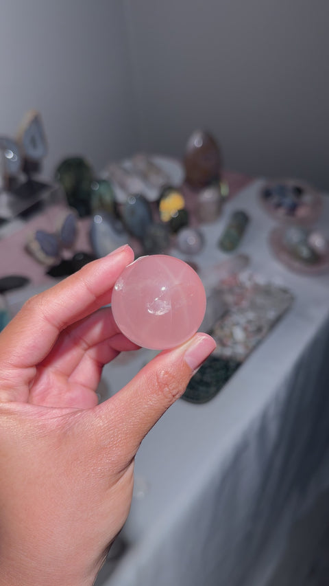 Star Rose Quartz Sphere - 22