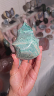 Colorful Teal Sea Jasper Flame - 37