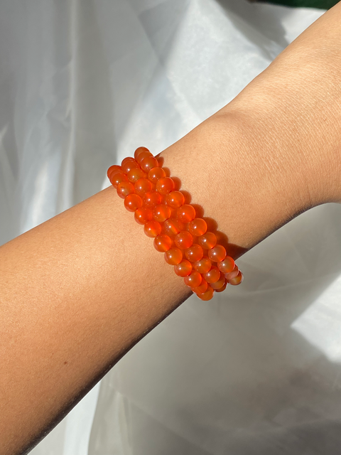 Carnelian Crystal Bead Bracelet for courage & motivation – Rock + Realm  Crystals