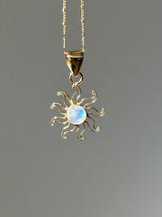 Rainbow Moonstone Sun Pendant