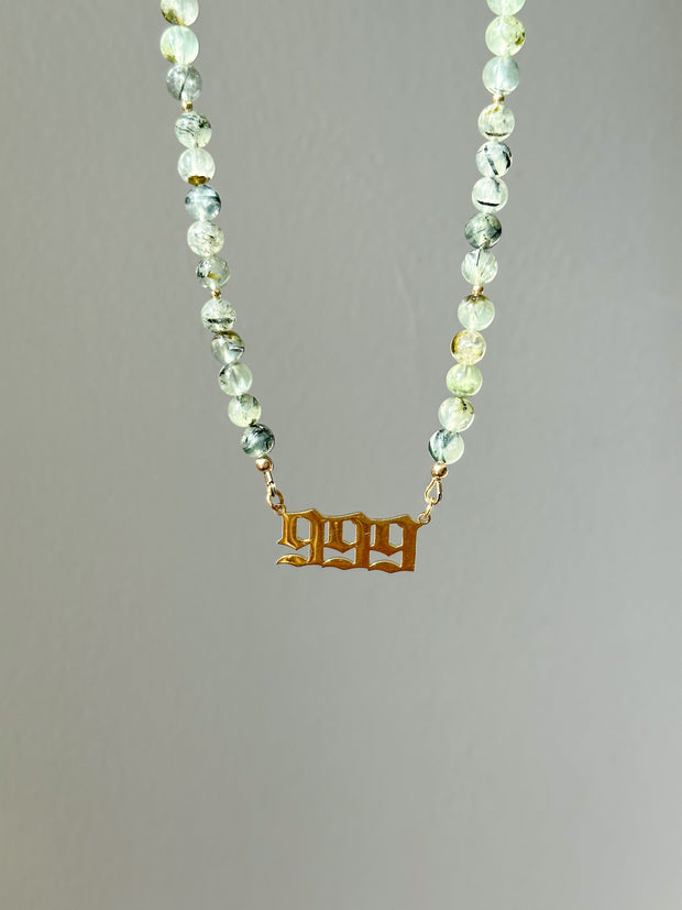 Prehnite Angel Number Necklace
