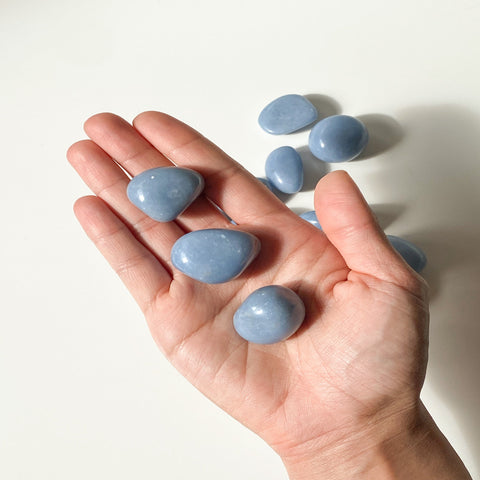 angelite crystal tumbles