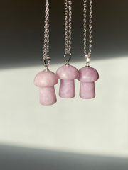 Lepidolite Mushroom Pendant Necklace