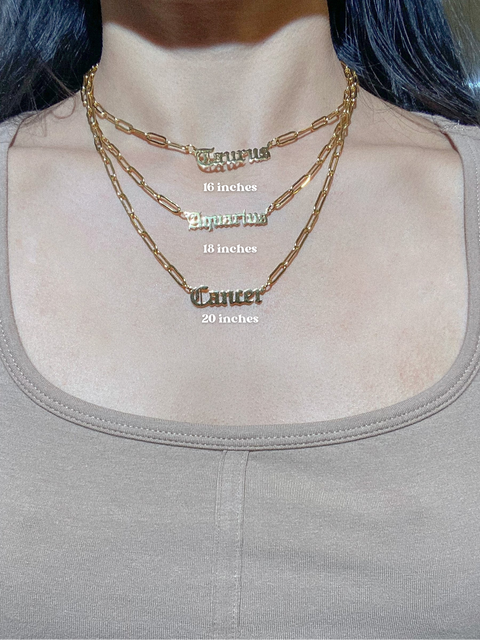 gold plated stainless steel custom zodiac necklace